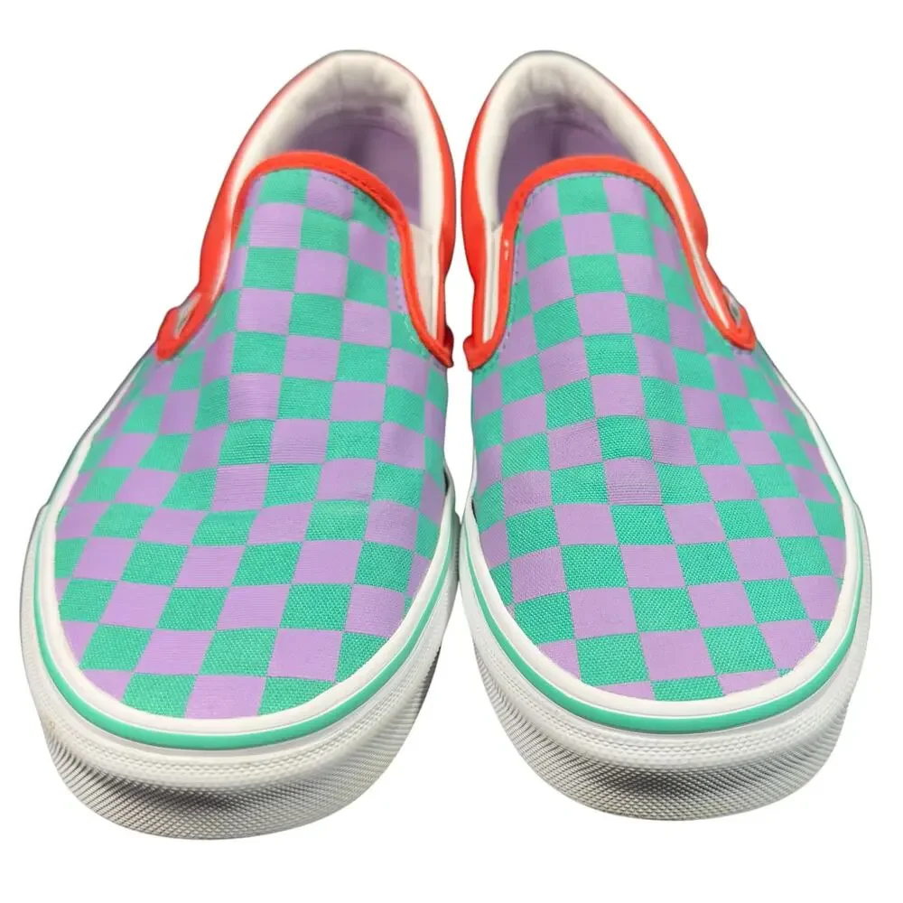 Vans Slip On Checkerboard Skate Shoe - Tomato / Orchid MEN 7/ WMN 8.5. EXCLUSIVE - Picture 11 of 16
